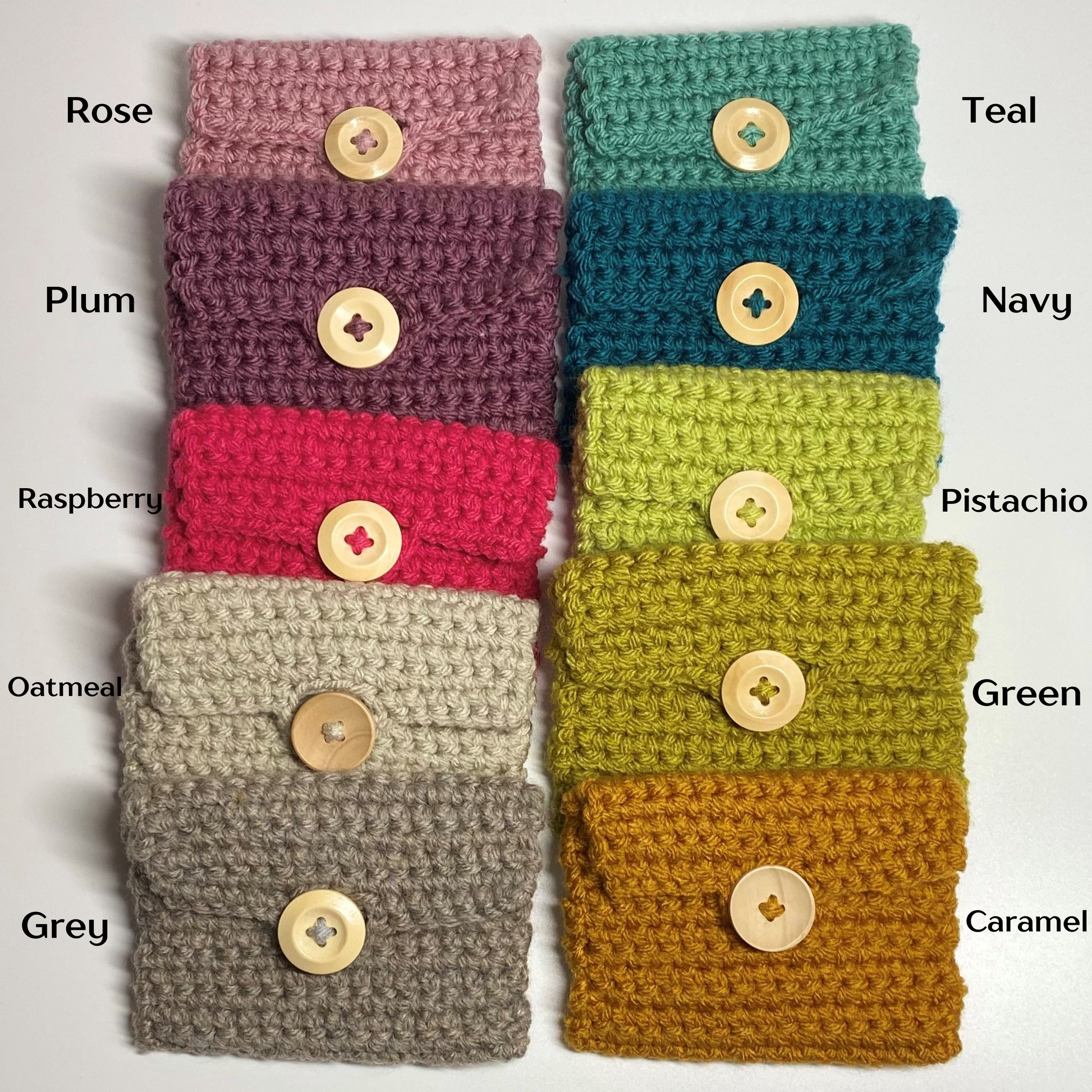 Crochet pouch with discount button